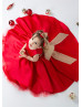 Red Satin Tulle High Low Flower Girl Dress